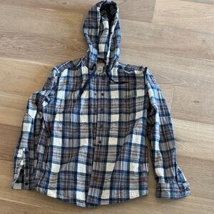 Plaid Hooded flannel shirt Jacket
